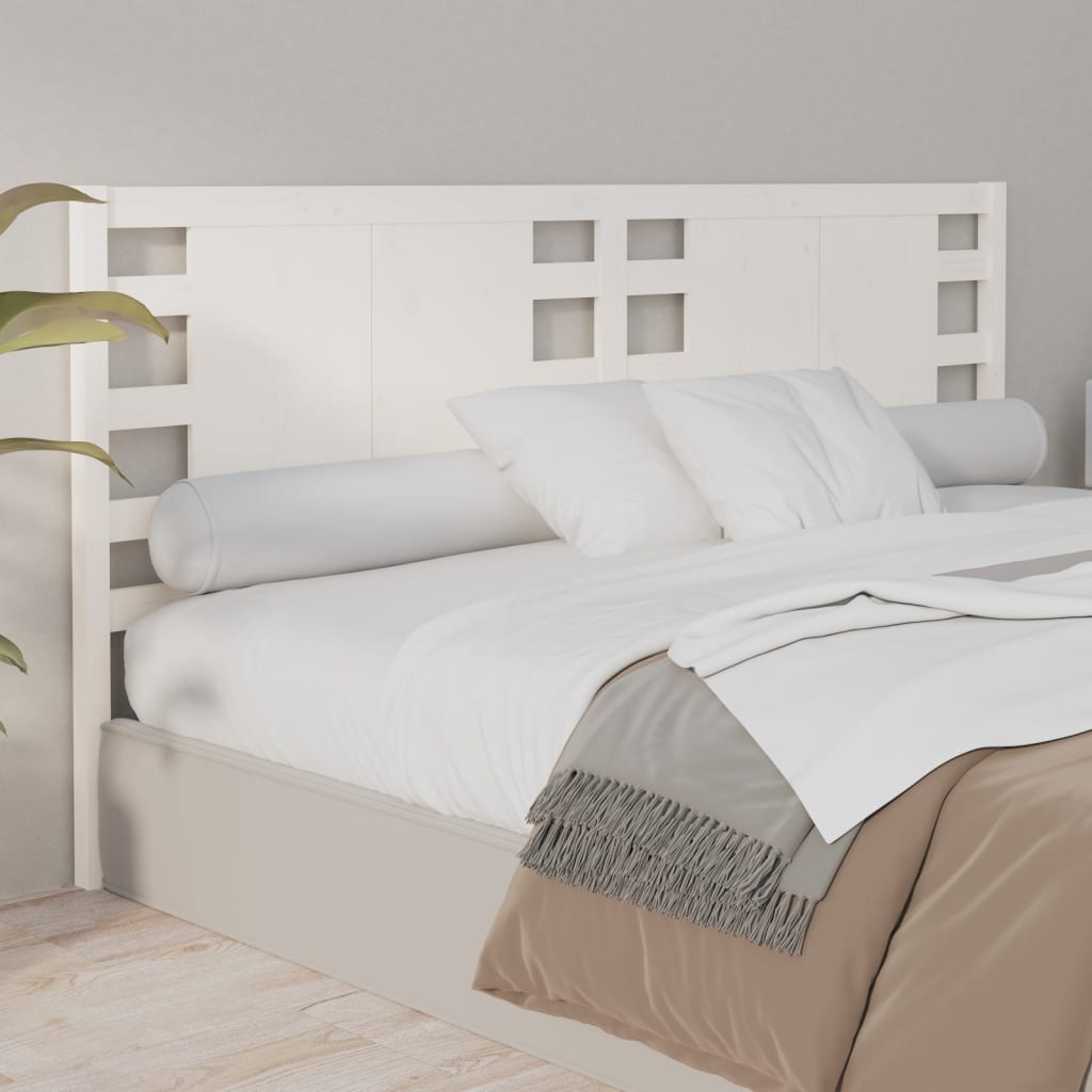 Tăblie de pat, alb, 206x4x100 cm, lemn masiv de pin - Lando