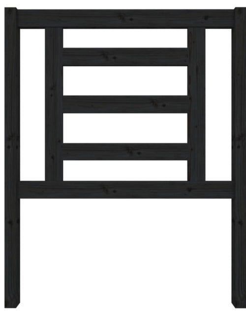 Загрузите изображение в средство просмотра галереи, Tăblie de pat, negru, 81x4x100 cm, lemn masiv de pin - Lando
