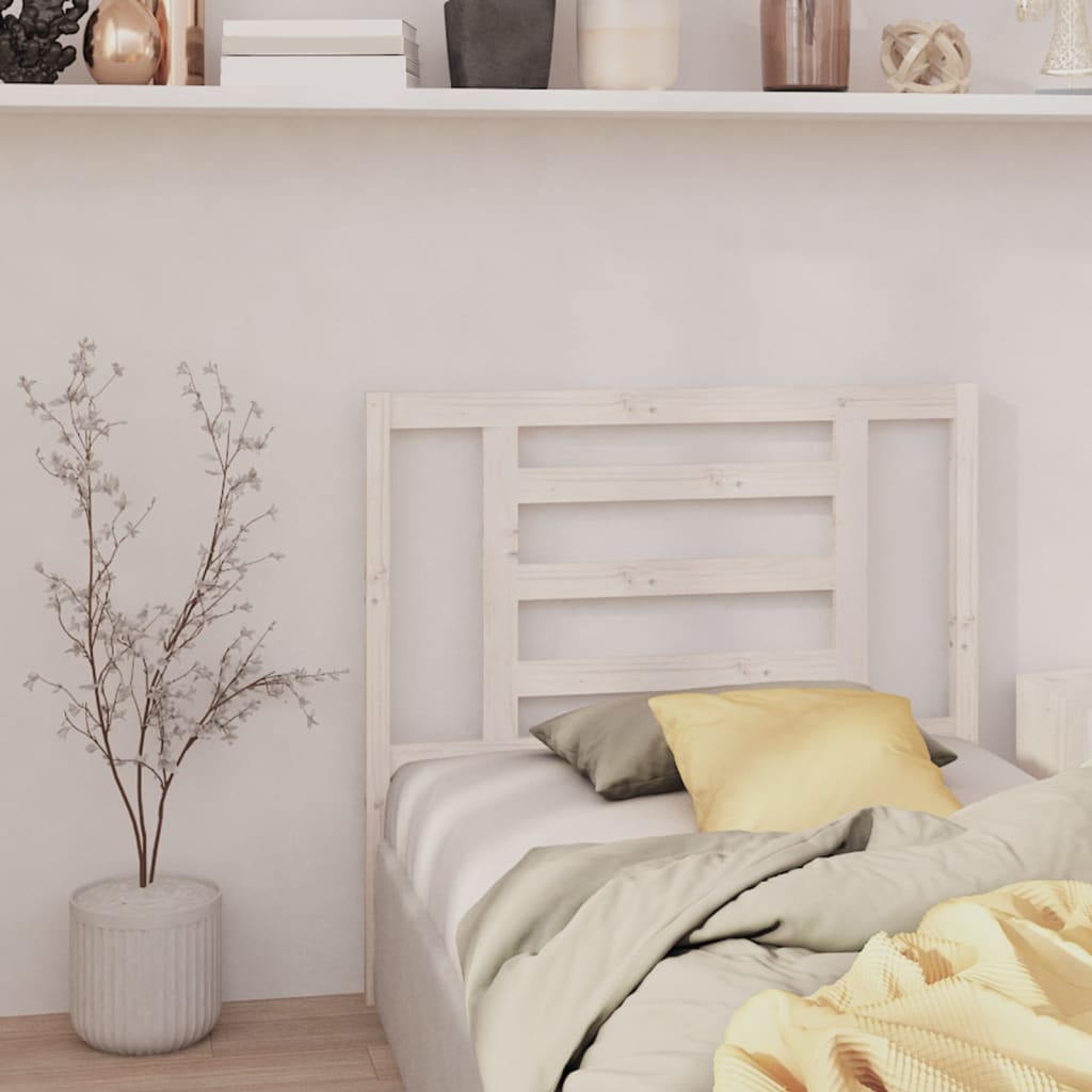 Tăblie de pat, alb, 106x4x100 cm, lemn masiv de pin - Lando