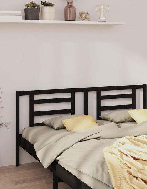 Încărcați imaginea în vizualizatorul Galerie, Tăblie de pat, negru, 166x4x100 cm, lemn masiv de pin - Lando
