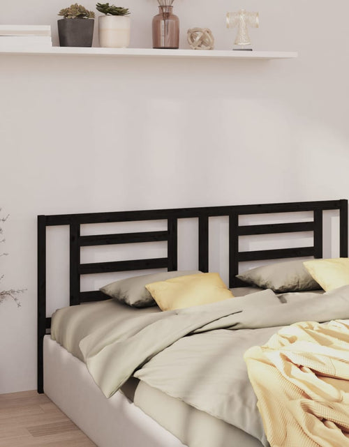 Încărcați imaginea în vizualizatorul Galerie, Tăblie de pat, negru, 166x4x100 cm, lemn masiv de pin - Lando
