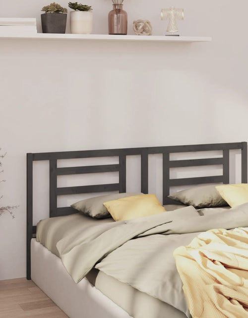 Încărcați imaginea în vizualizatorul Galerie, Tăblie de pat, gri, 206x4x100 cm, lemn masiv de pin - Lando
