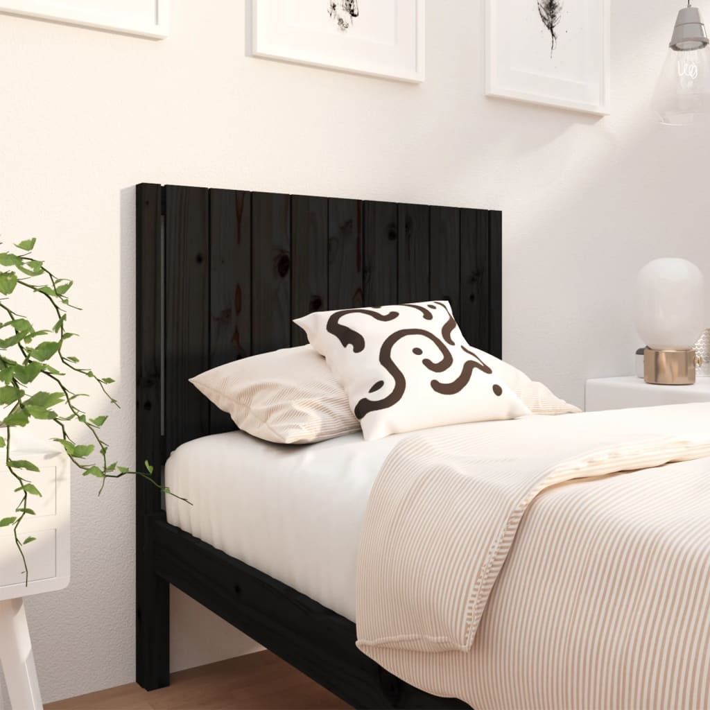 Tăblie de pat, negru, 95,5x4x100 cm, lemn masiv de pin - Lando