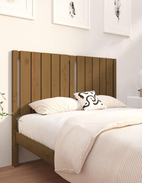 Încărcați imaginea în vizualizatorul Galerie, Tăblie de pat, maro miere, 125,5x4x100 cm, lemn masiv de pin - Lando
