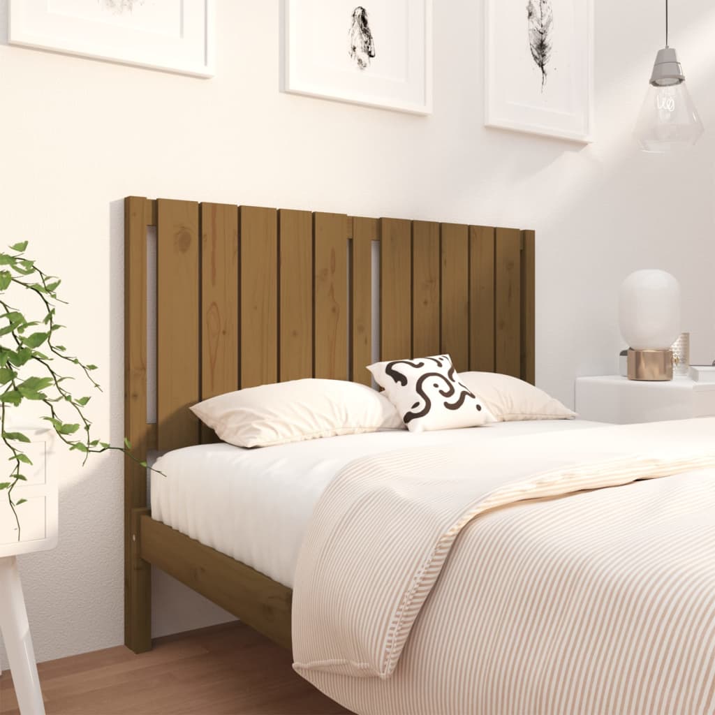 Tăblie de pat, maro miere, 125,5x4x100 cm, lemn masiv de pin - Lando