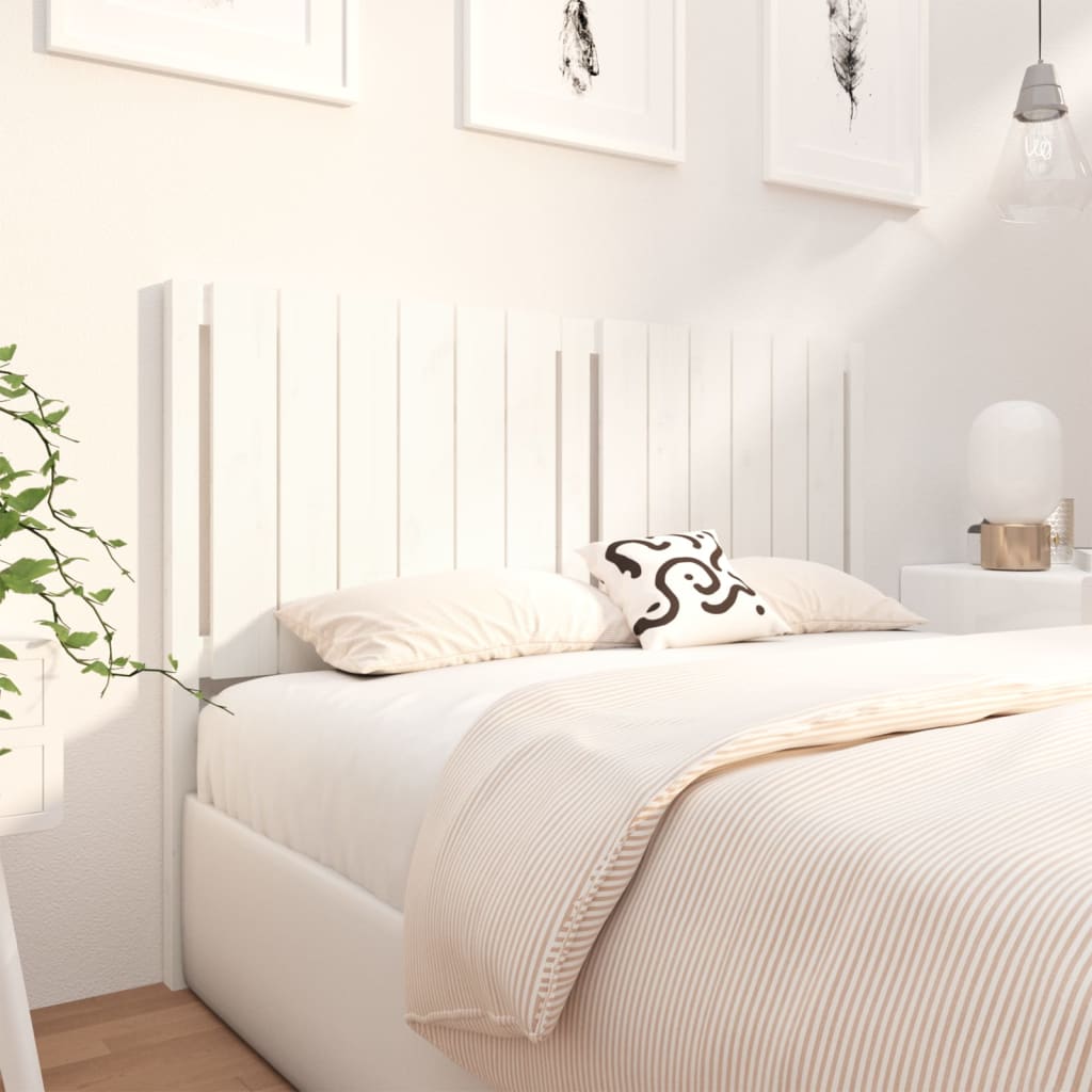 Tăblie de pat, alb, 140,5x4x100 cm, lemn masiv de pin - Lando