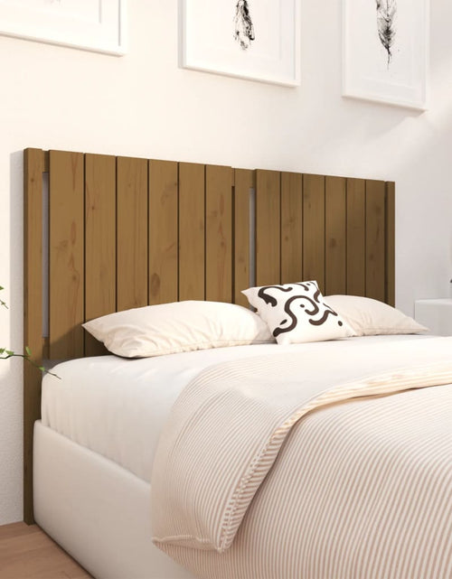 Încărcați imaginea în vizualizatorul Galerie, Tăblie de pat, maro miere, 145,5x4x100 cm, lemn masiv de pin - Lando
