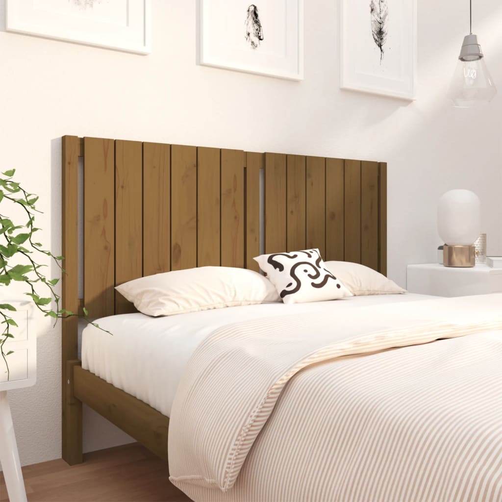 Tăblie de pat, maro miere, 145,5x4x100 cm, lemn masiv de pin - Lando