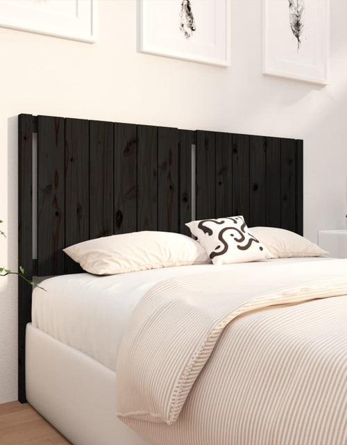 Încărcați imaginea în vizualizatorul Galerie, Tăblie de pat, negru, 145,5x4x100 cm, lemn masiv de pin - Lando
