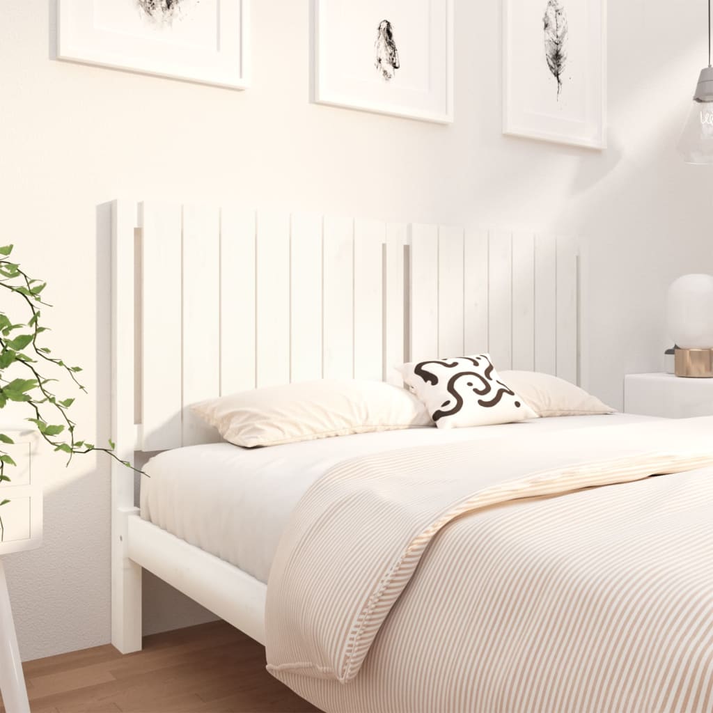 Tăblie de pat, alb, 155,5x4x100 cm, lemn masiv de pin - Lando