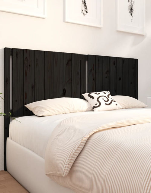 Încărcați imaginea în vizualizatorul Galerie, Tăblie de pat, negru, 165,5x4x100 cm, lemn masiv de pin - Lando
