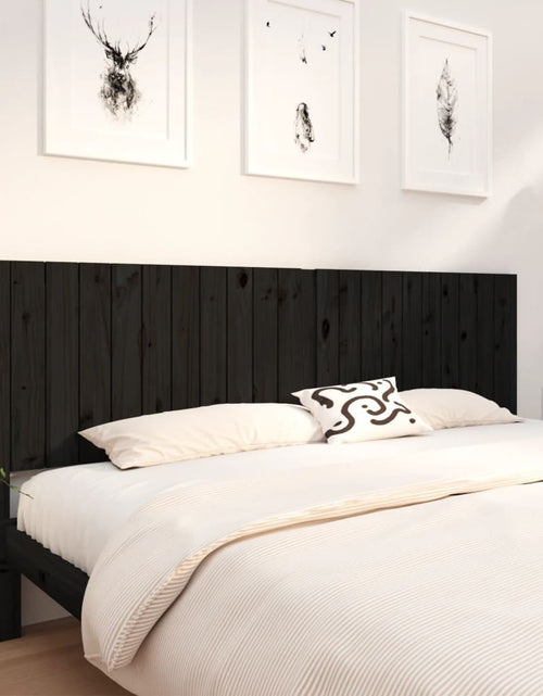 Загрузите изображение в средство просмотра галереи, Tăblie de pat, negru, 205,5x4x100 cm, lemn masiv de pin - Lando
