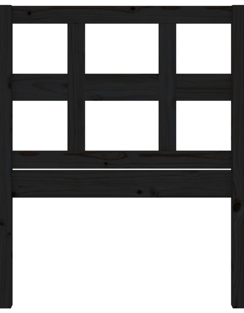 Încărcați imaginea în vizualizatorul Galerie, Tăblie de pat, negru, 95,5x4x100 cm, lemn masiv de pin - Lando
