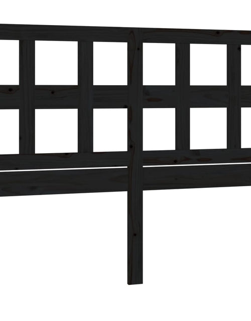 Загрузите изображение в средство просмотра галереи, Tăblie de pat, negru, 125,5x4x100 cm, lemn masiv de pin - Lando
