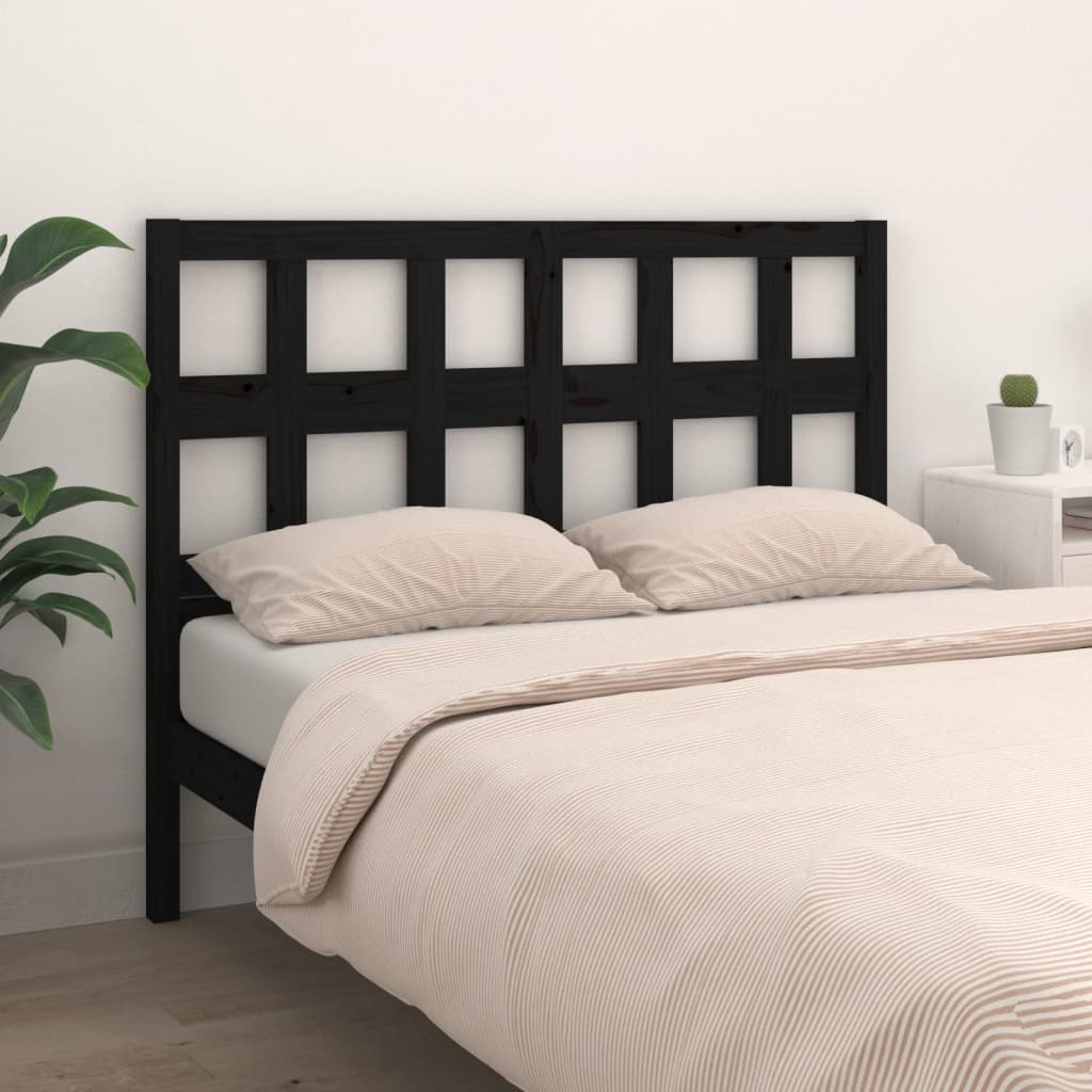 Tăblie de pat, negru, 145,5x4x100 cm, lemn masiv de pin - Lando