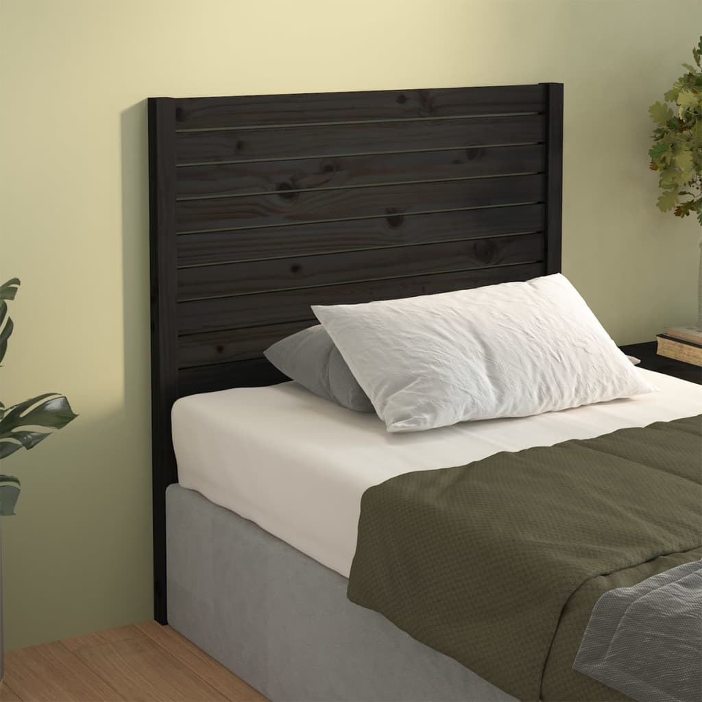 Tăblie de pat, negru, 81x4x100 cm, lemn masiv de pin - Lando