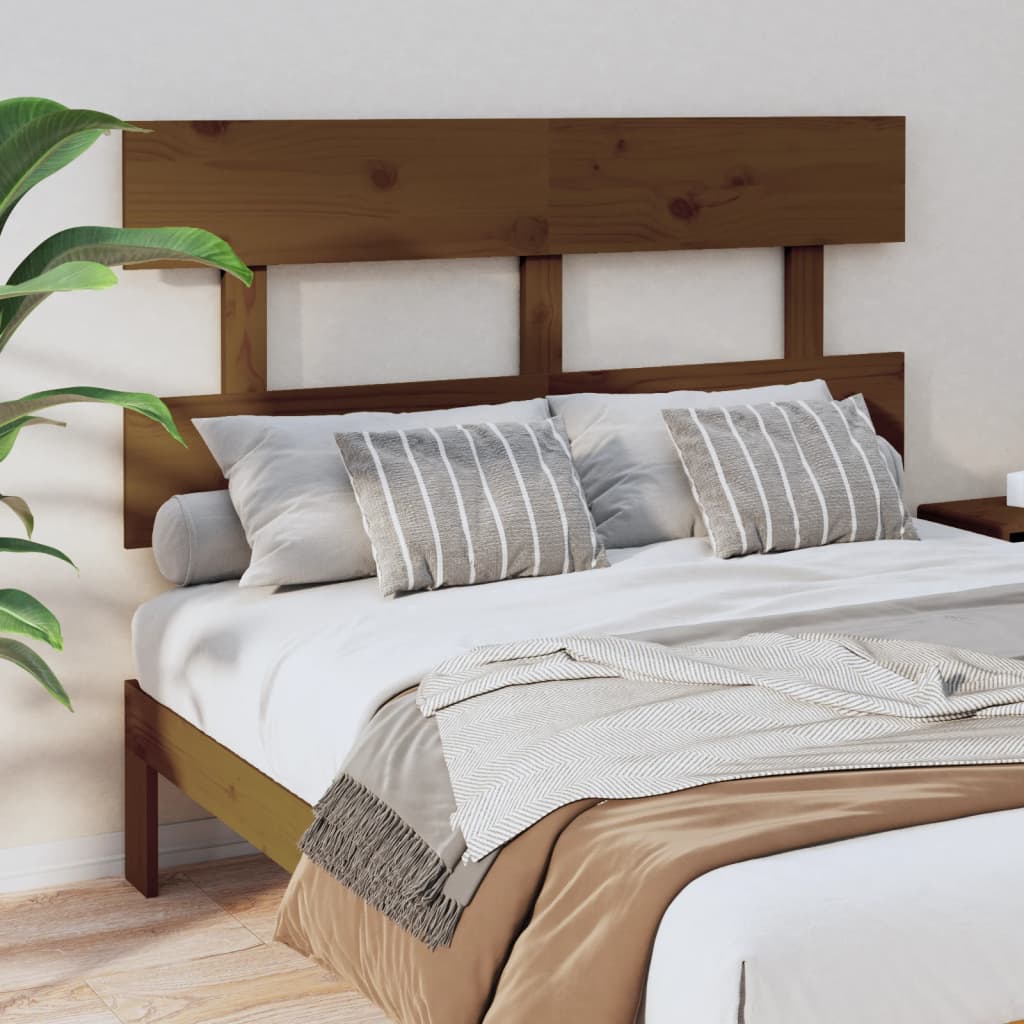 Tăblie de pat, maro miere, 124x3x81 cm, lemn masiv de pin - Lando