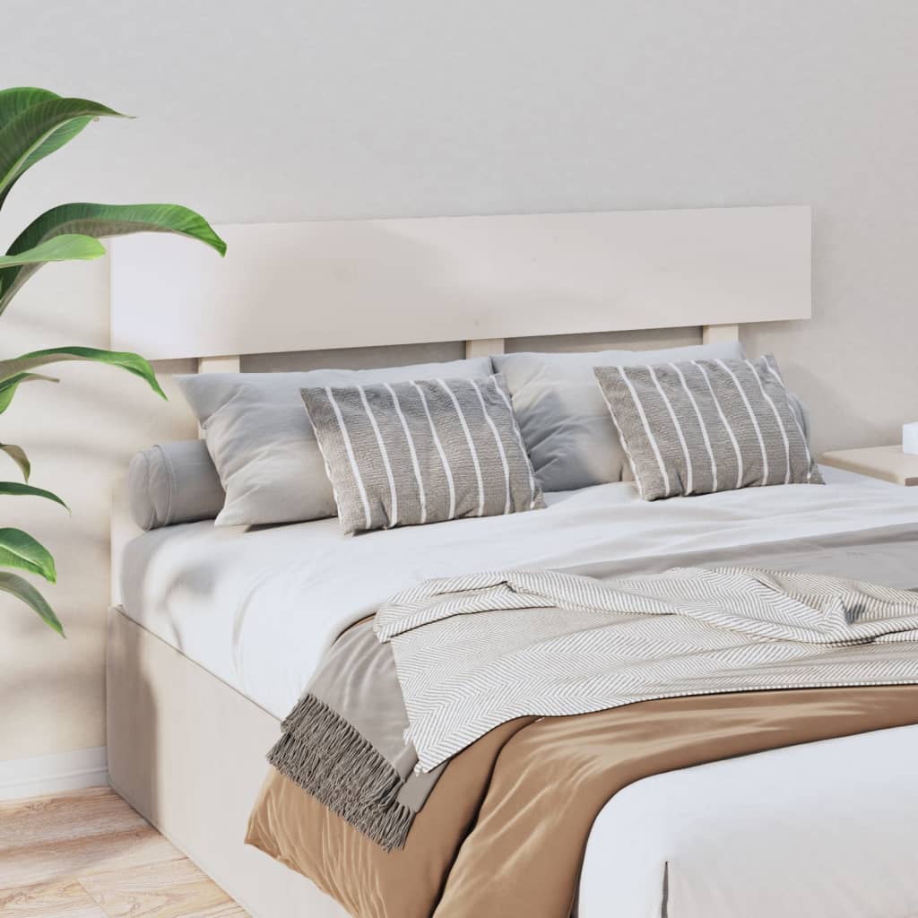 Tăblie de pat, alb, 144x3x81 cm, lemn masiv de pin - Lando