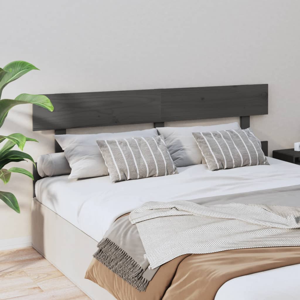 Tăblie de pat, gri, 164x3x81 cm, lemn masiv de pin - Lando