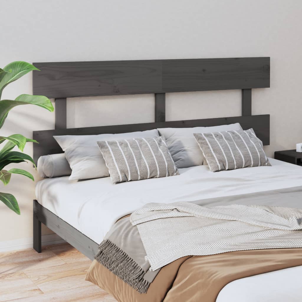 Tăblie de pat, gri, 164x3x81 cm, lemn masiv de pin - Lando