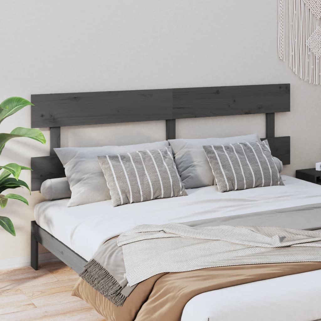 Tăblie de pat, gri, 184x3x81 cm, lemn masiv de pin - Lando