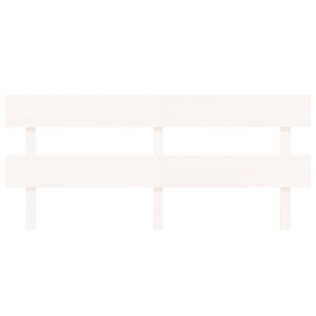 Tăblie de pat, alb, 204x3x81 cm, lemn masiv de pin - Lando