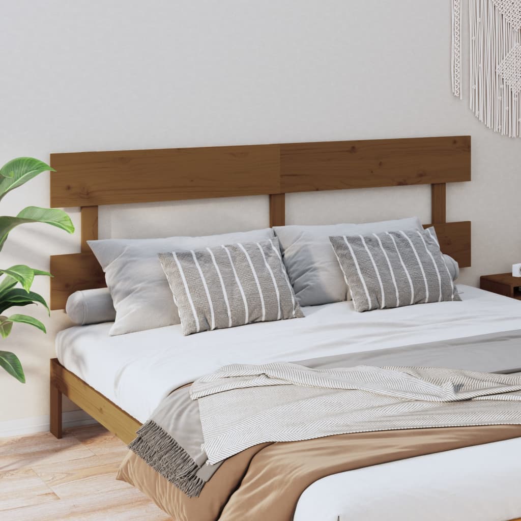 Tăblie de pat, maro miere, 204x3x81 cm, lemn masiv de pin - Lando