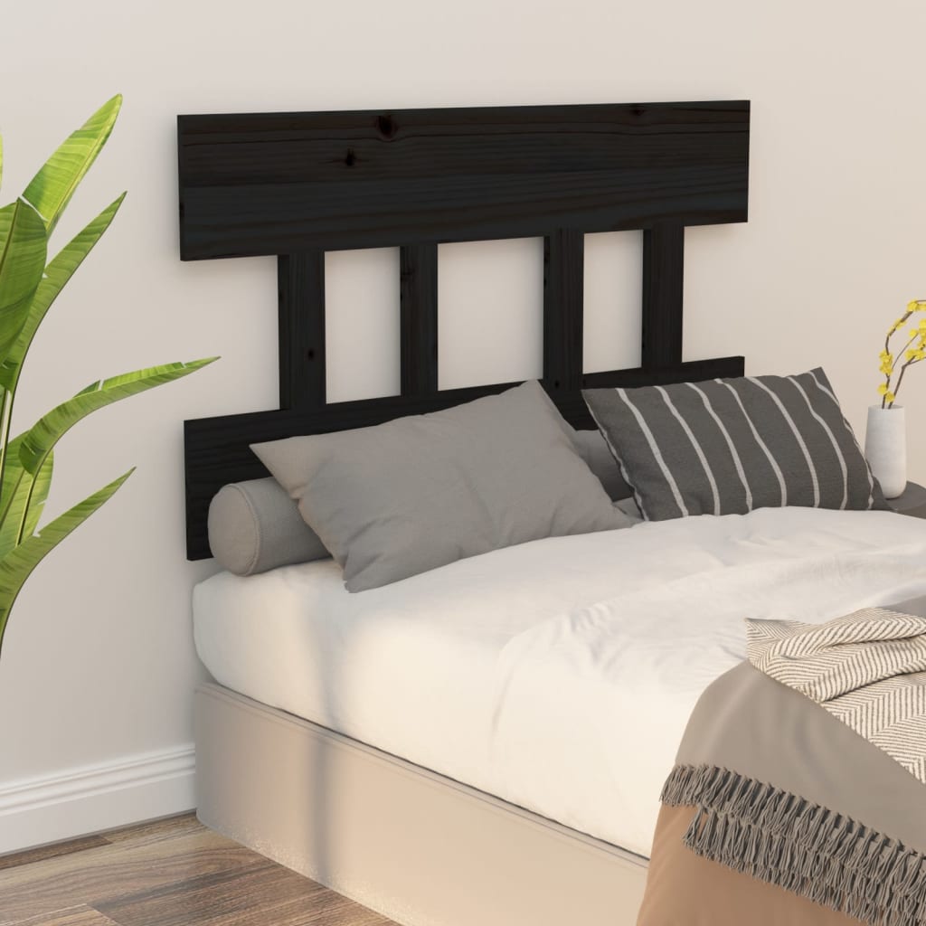 Tăblie de pat, negru, 78,5x3x81 cm, lemn masiv de pin - Lando