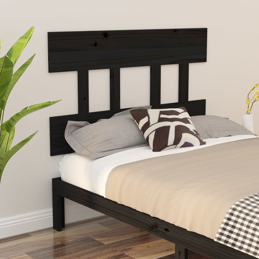 Tăblie de pat, negru, 103,5x3x81 cm, lemn masiv de pin - Lando