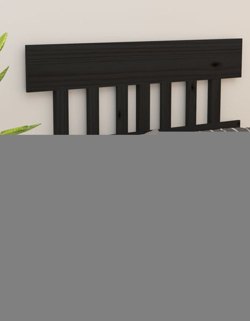Încărcați imaginea în vizualizatorul Galerie, Tăblie de pat, negru, 123,5x3x81 cm, lemn masiv de pin - Lando
