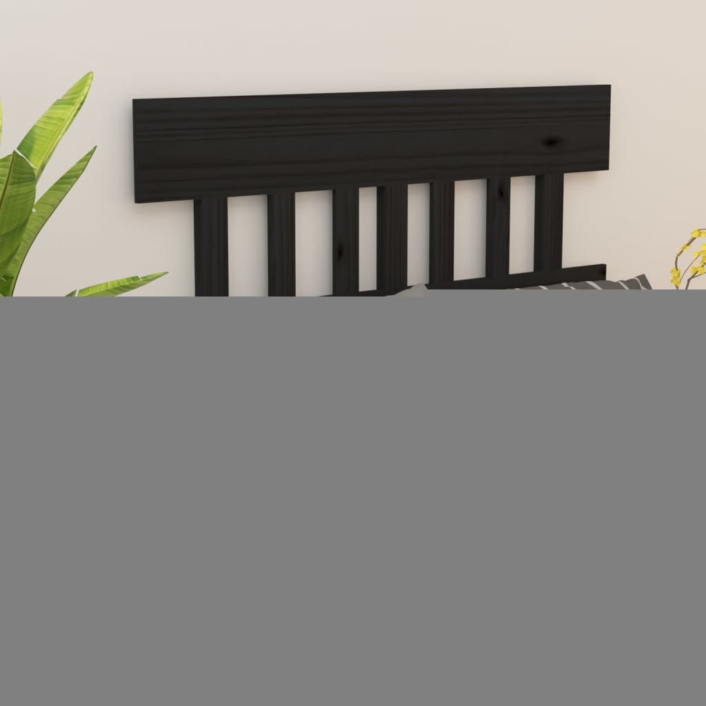 Tăblie de pat, negru, 123,5x3x81 cm, lemn masiv de pin - Lando