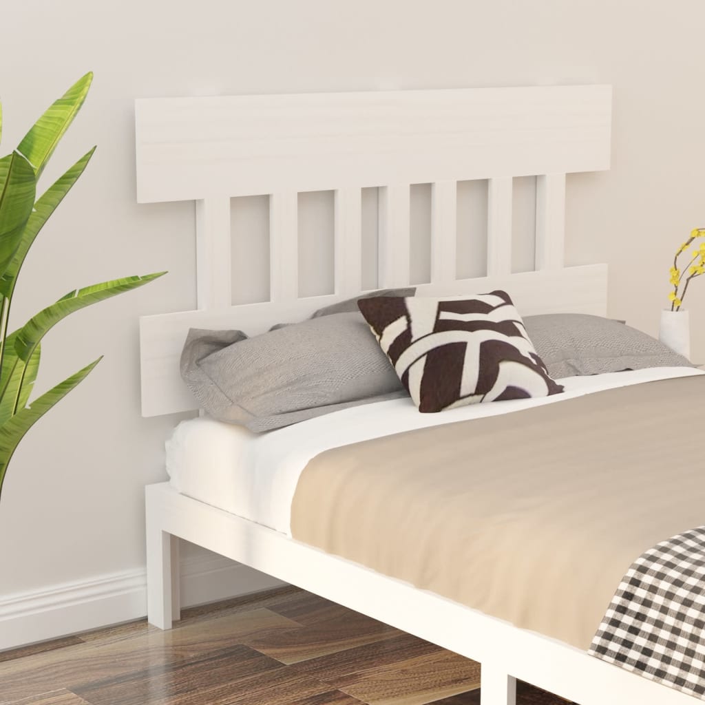 Tăblie de pat, alb, 138,5x3x81 cm, lemn masiv de pin - Lando