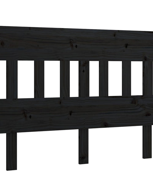Încărcați imaginea în vizualizatorul Galerie, Tăblie de pat, negru, 143,5x3x81 cm, lemn masiv de pin - Lando
