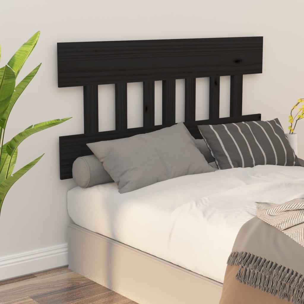 Tăblie de pat, negru, 143,5x3x81 cm, lemn masiv de pin - Lando