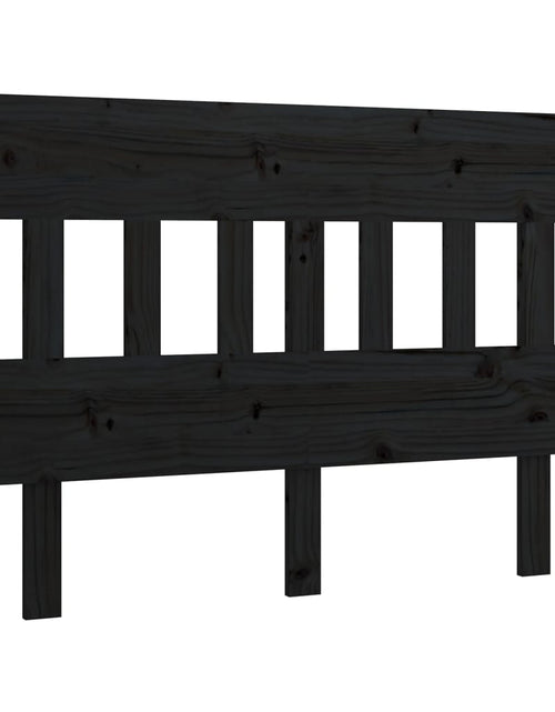 Încărcați imaginea în vizualizatorul Galerie, Tăblie de pat, negru, 183,5x3x81 cm, lemn masiv de pin - Lando
