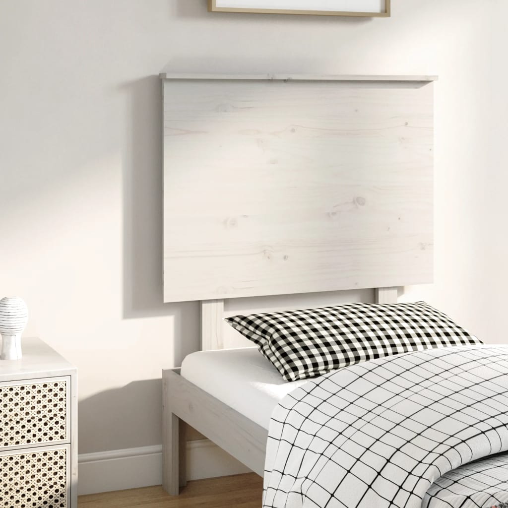 Tăblie de pat, alb, 79x6x82,5 cm, lemn masiv de pin - Lando