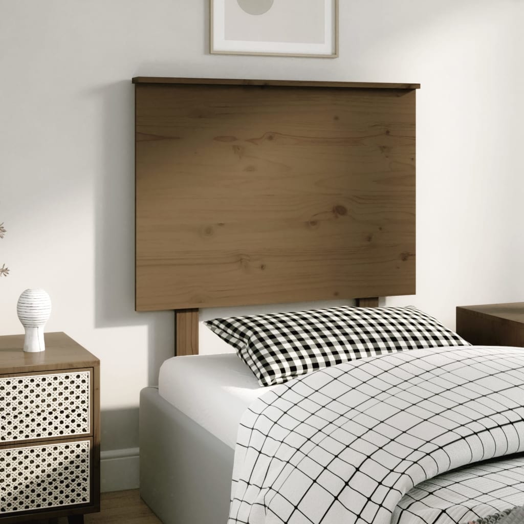 Tăblie de pat, maro miere, 79x6x82,5 cm, lemn masiv de pin - Lando