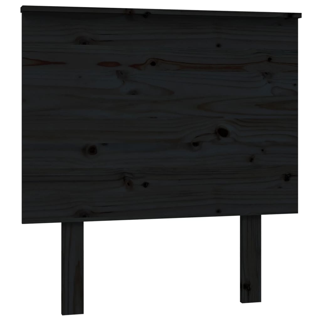 Tăblie de pat, negru, 79x6x82,5 cm, lemn masiv de pin - Lando