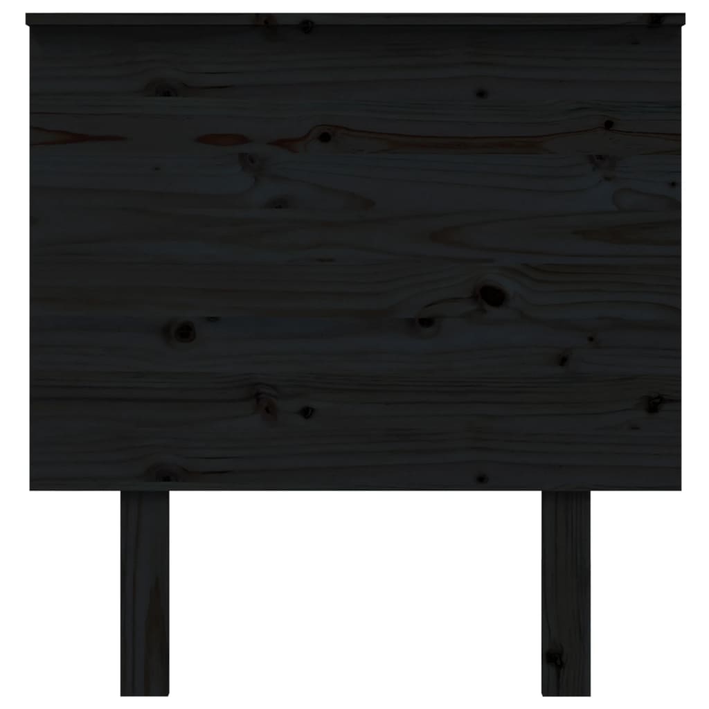 Tăblie de pat, negru, 79x6x82,5 cm, lemn masiv de pin