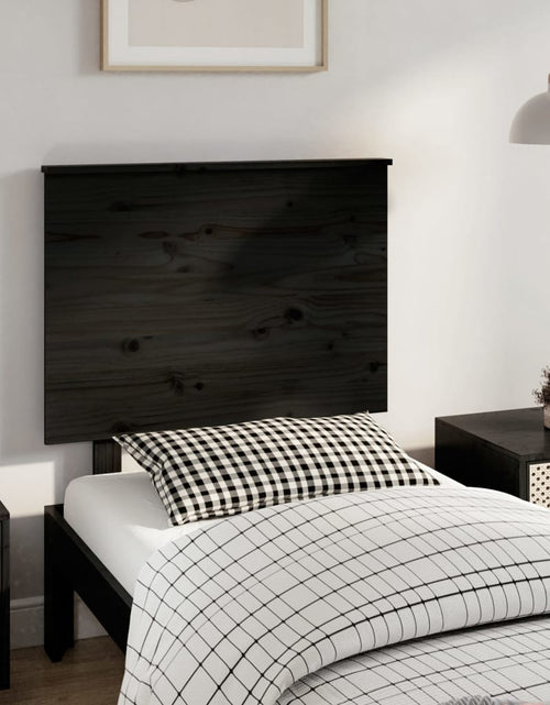 Загрузите изображение в средство просмотра галереи, Tăblie de pat, negru, 79x6x82,5 cm, lemn masiv de pin - Lando
