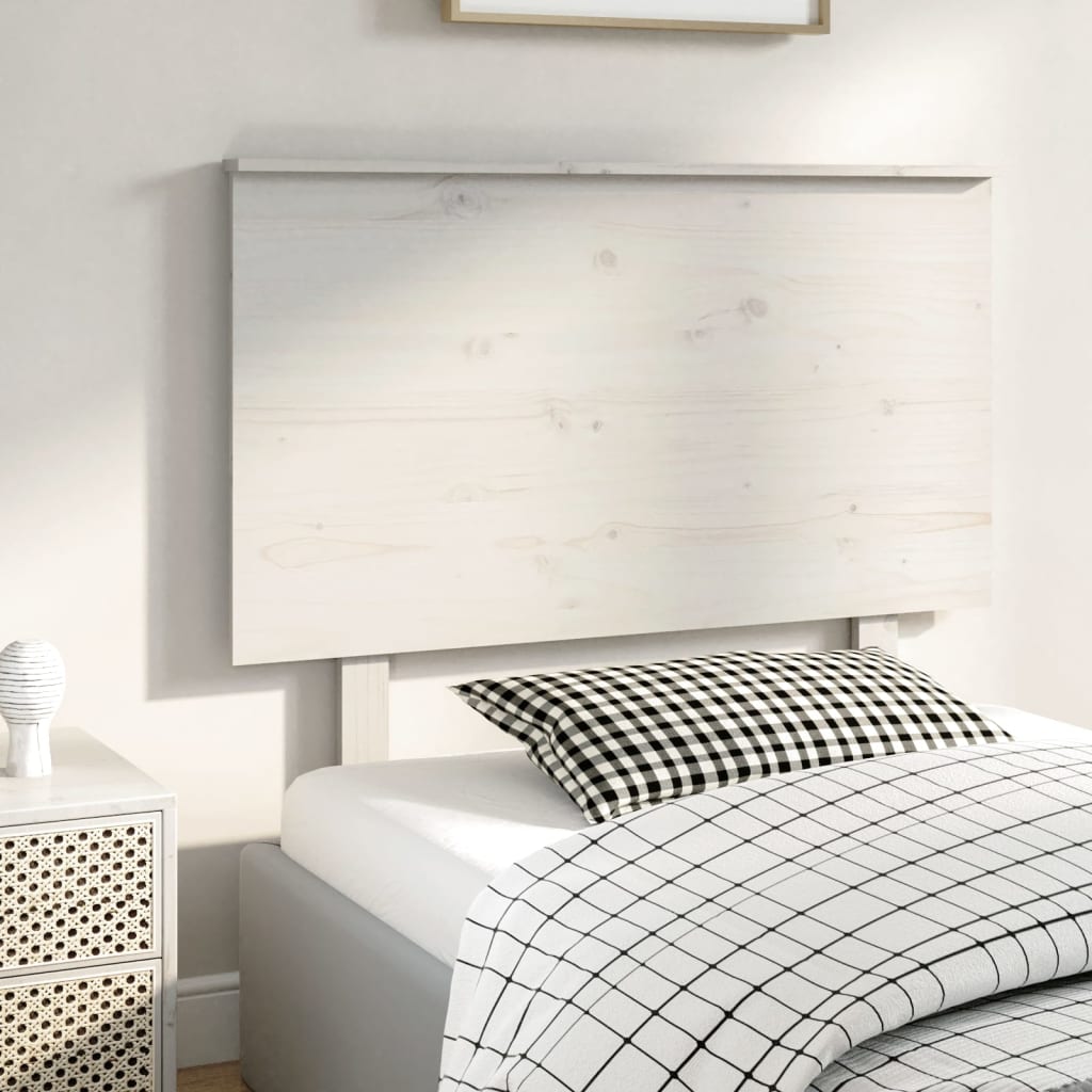 Tăblie de pat, alb, 94x6x82,5 cm, lemn masiv de pin - Lando