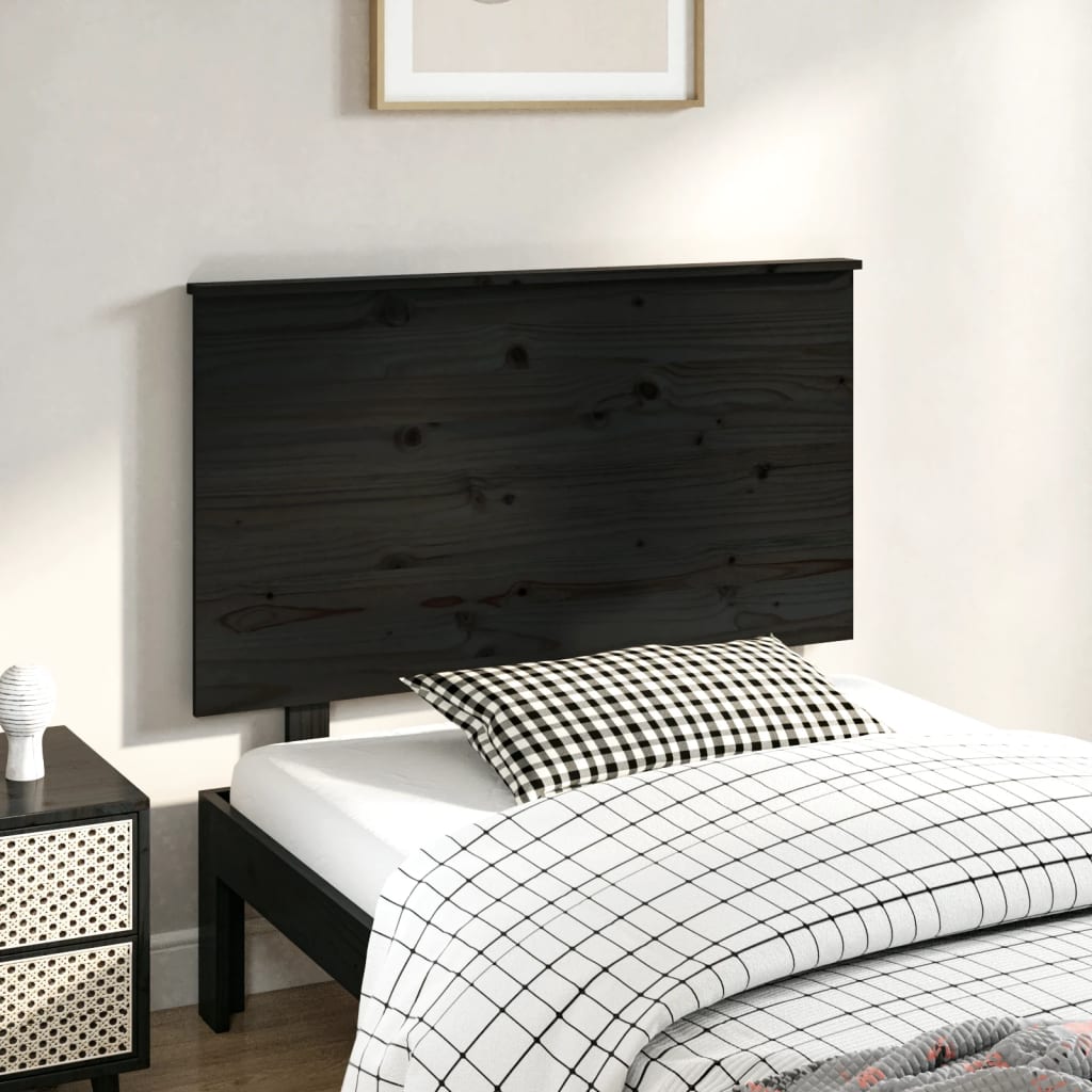 Tăblie de pat, negru, 94x6x82,5 cm, lemn masiv de pin - Lando