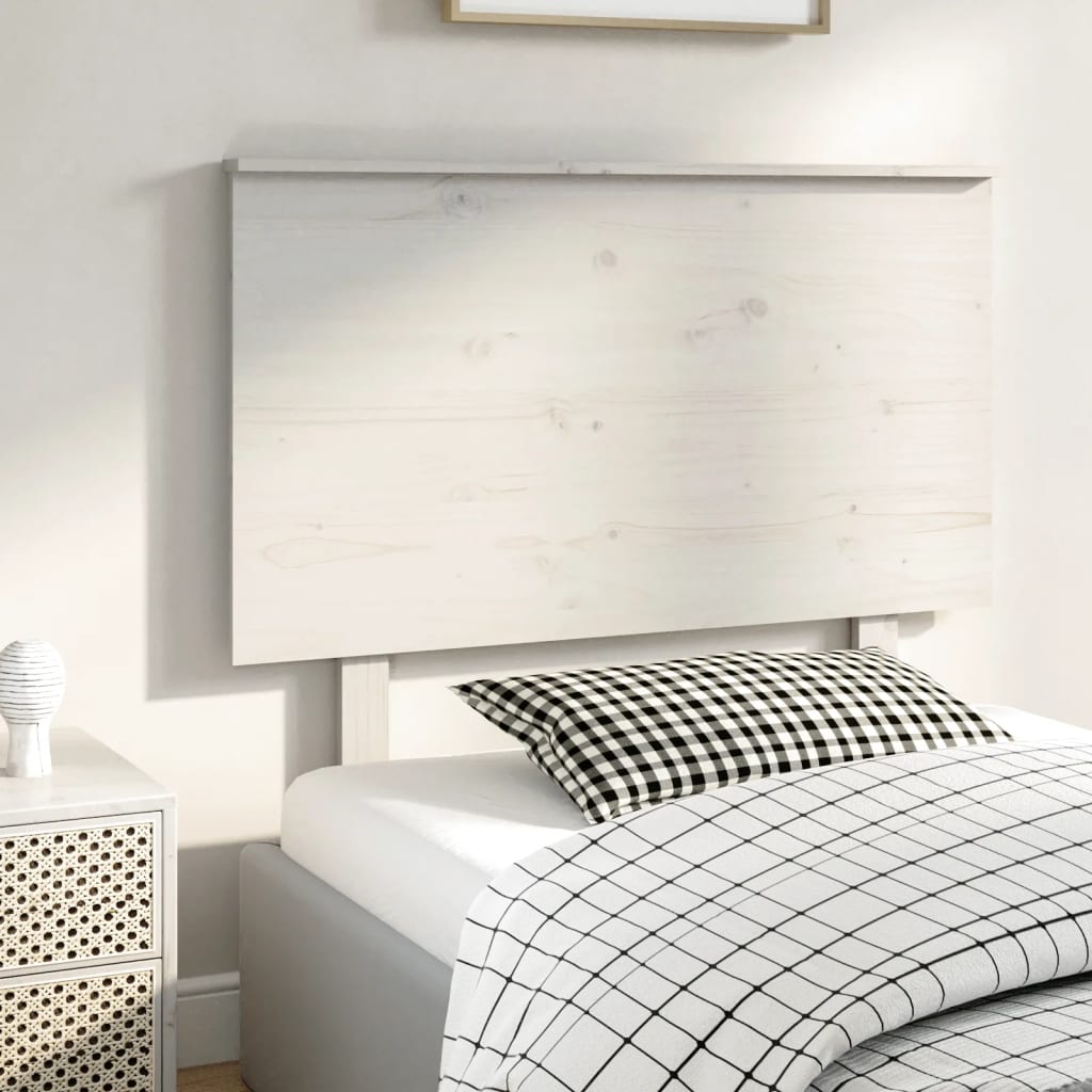 Tăblie de pat, alb, 104x6x82,5 cm, lemn masiv de pin - Lando