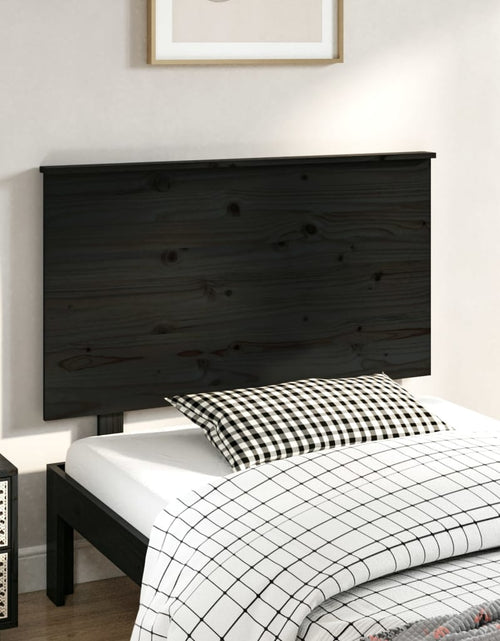 Загрузите изображение в средство просмотра галереи, Tăblie de pat, negru, 104x6x82,5 cm, lemn masiv de pin - Lando
