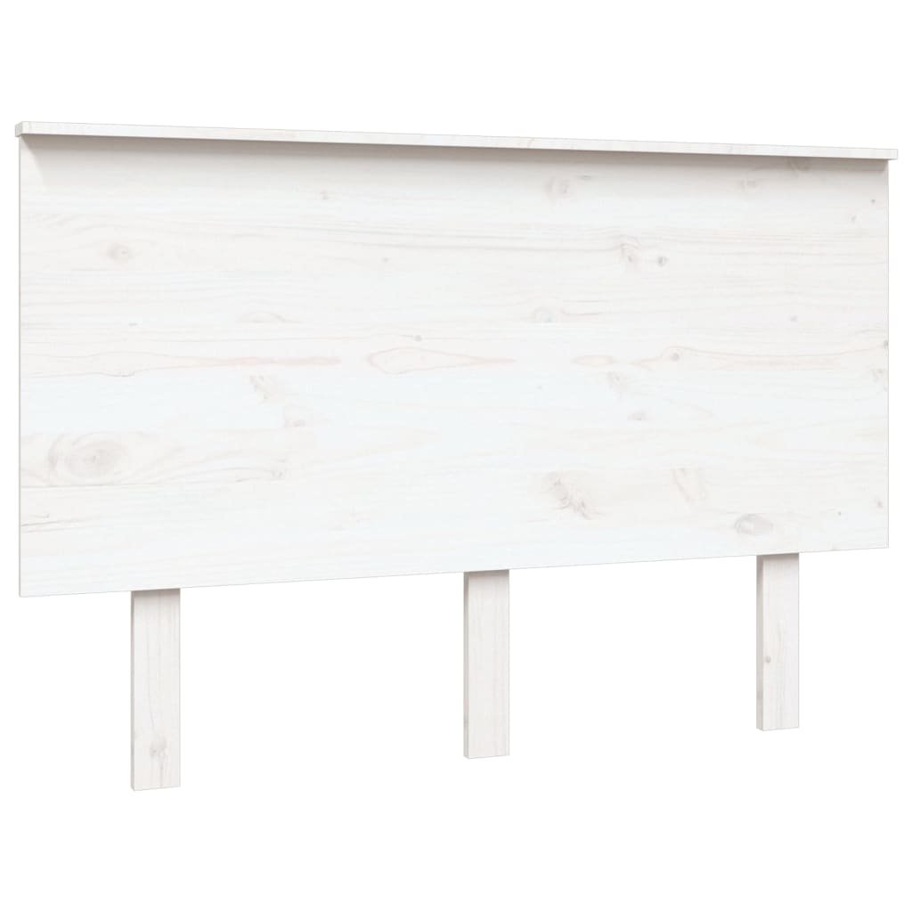Tăblie de pat, alb, 124x6x82,5 cm, lemn masiv de pin - Lando