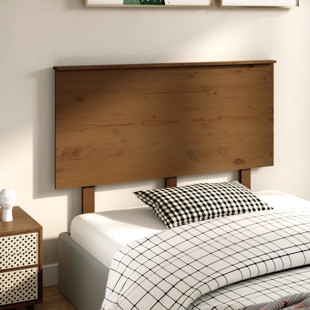 Tăblie de pat, maro miere, 124x6x82,5 cm, lemn masiv de pin - Lando