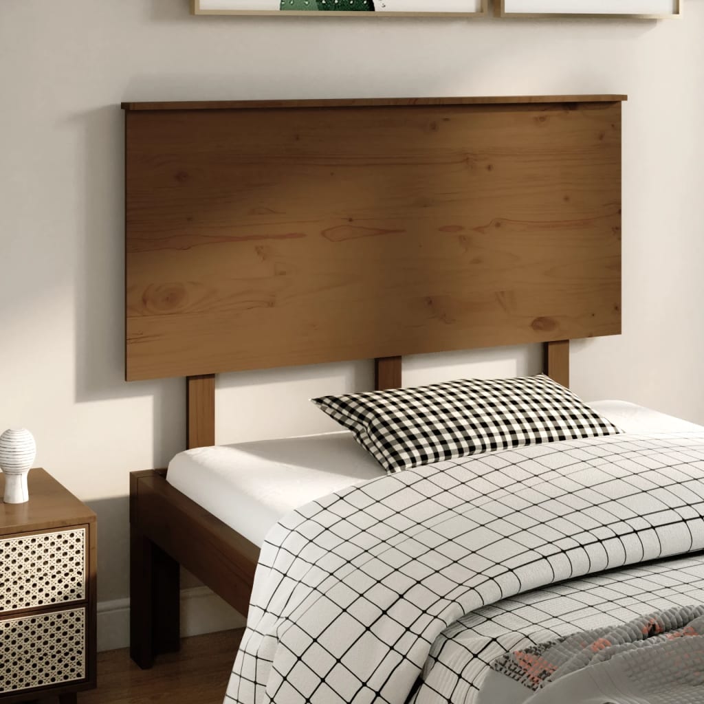 Tăblie de pat, maro miere, 124x6x82,5 cm, lemn masiv de pin - Lando