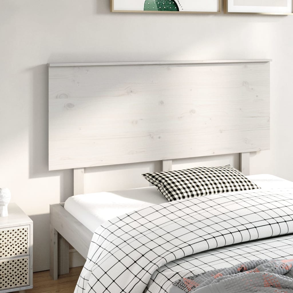 Tăblie de pat, alb, 144x6x82,5 cm, lemn masiv de pin - Lando