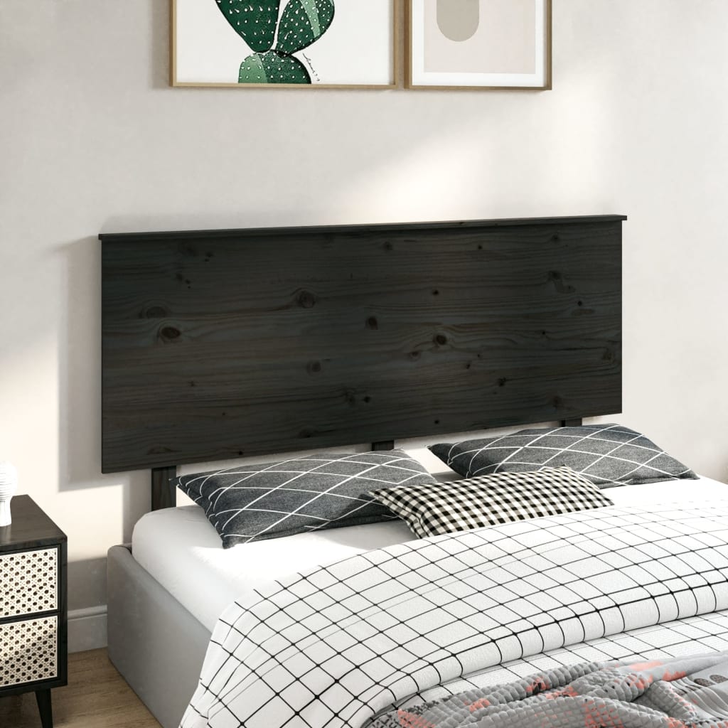 Tăblie de pat, negru, 144x6x82,5 cm, lemn masiv de pin - Lando