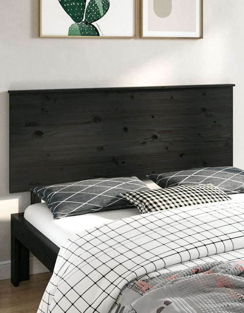 Încărcați imaginea în vizualizatorul Galerie, Tăblie de pat, negru, 144x6x82,5 cm, lemn masiv de pin - Lando
